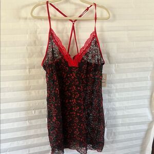 Secret Treasures Women’s Black & Red Lace Nighty Size 3XL Lingerie Sleepwear